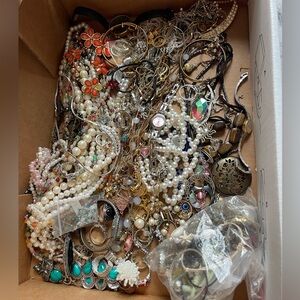 Jewelry Bundle lot Necklace Bracelet Earrings Bangles Watch Antique